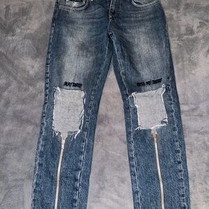 Philipp Plein Blue Boyfriend Jeans